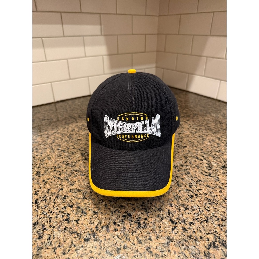 Caterpillar CYRK Baseball Cap Hat Mens OS Black Yellow 100 Cotton